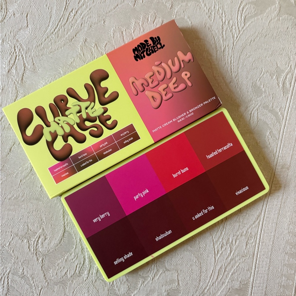 Made by Mitchell Curve Case Matte Cream Face & Eye Palette Medium Deep BNIB - Picture 4 of 10